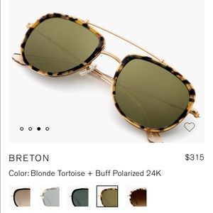 Chic aviators w/tortoise shell &18K gold hardware.